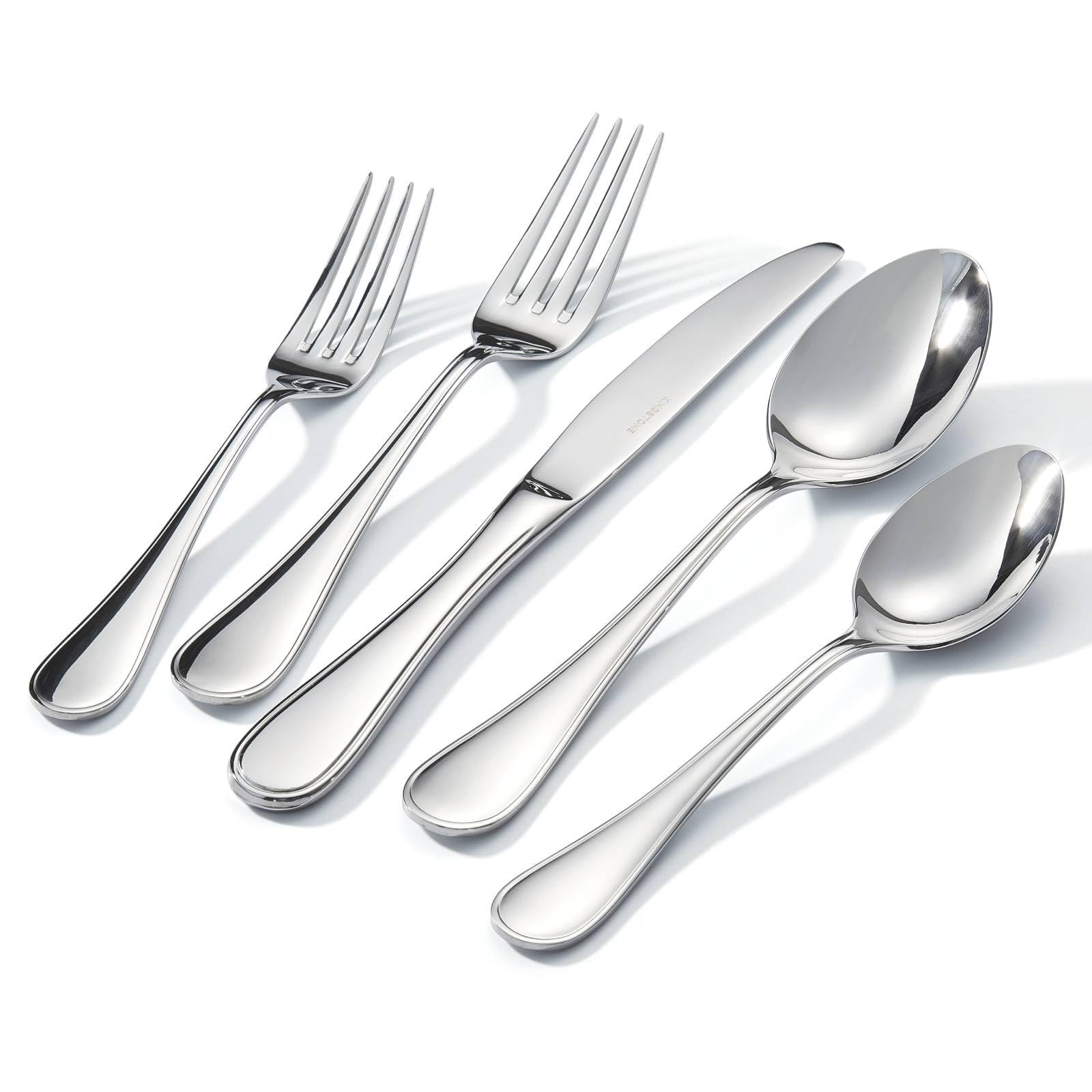 KINGSTONE 60 Piece Teardrop Silverware Set for 12, 18/10 Stainless Steel Flatware Set, Modern Des... | Amazon (US)