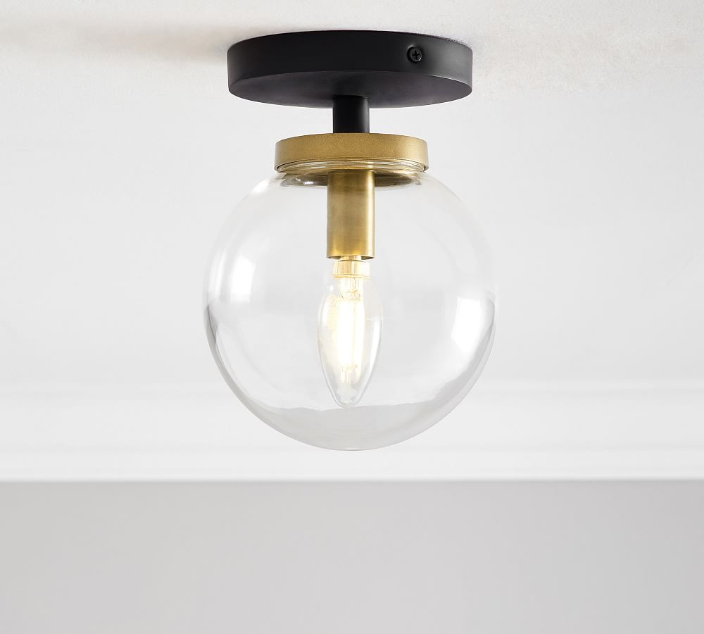 Camryn Glass Globe Flush Mount | Pottery Barn (US)