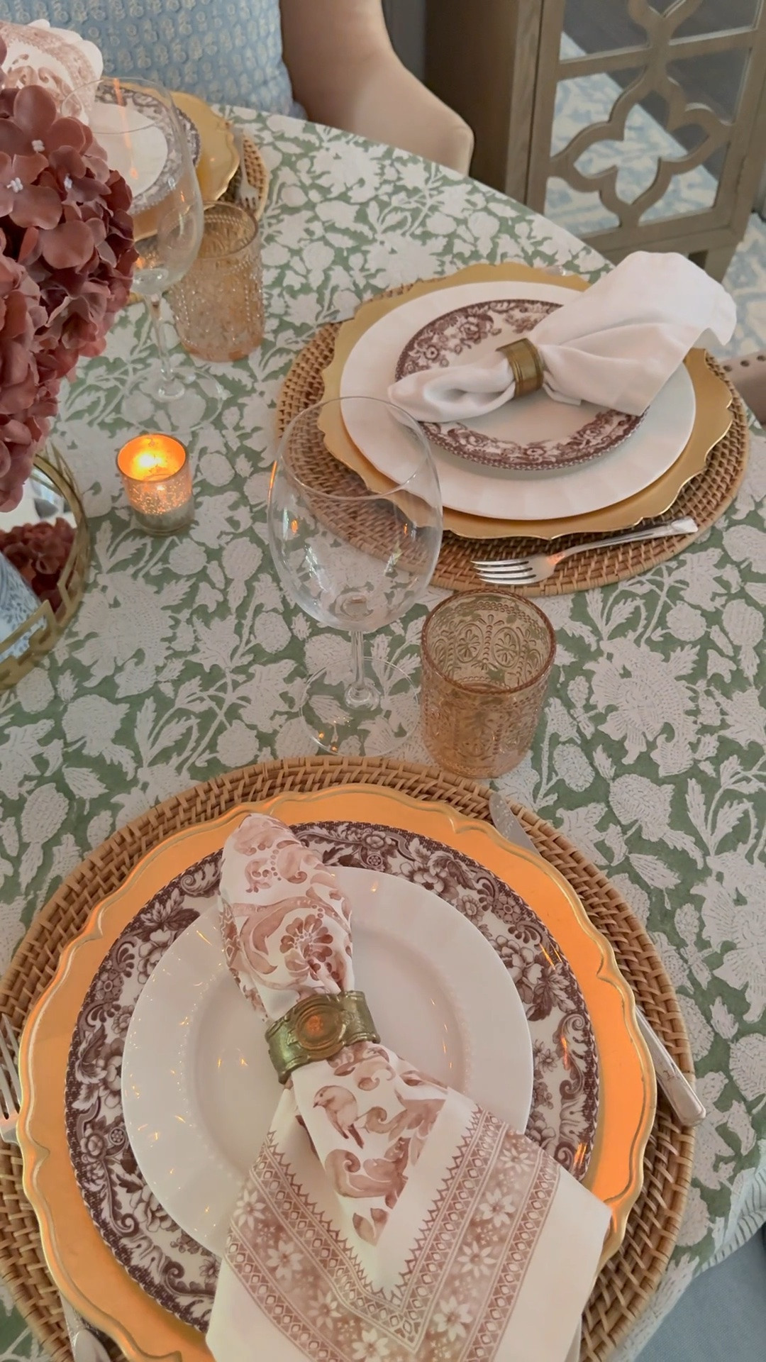 Gorgeous fall layers on our tablescape! Chic brown, gold, green and blue! Don’t be afraid of the pattern mix!

#LTKfall #LTKhome #LTKstyletip