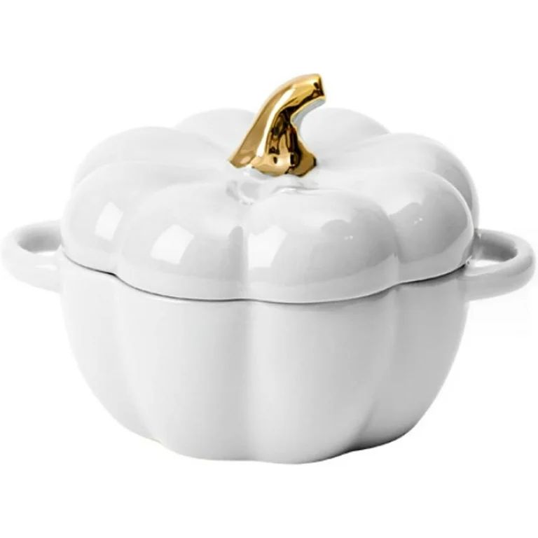 Cute Bowl, Pumpkin Ceramic Bowl with Lid, Microwave & Dishwasher Safe Dessert or Soup Bowl with H... | Walmart (US)