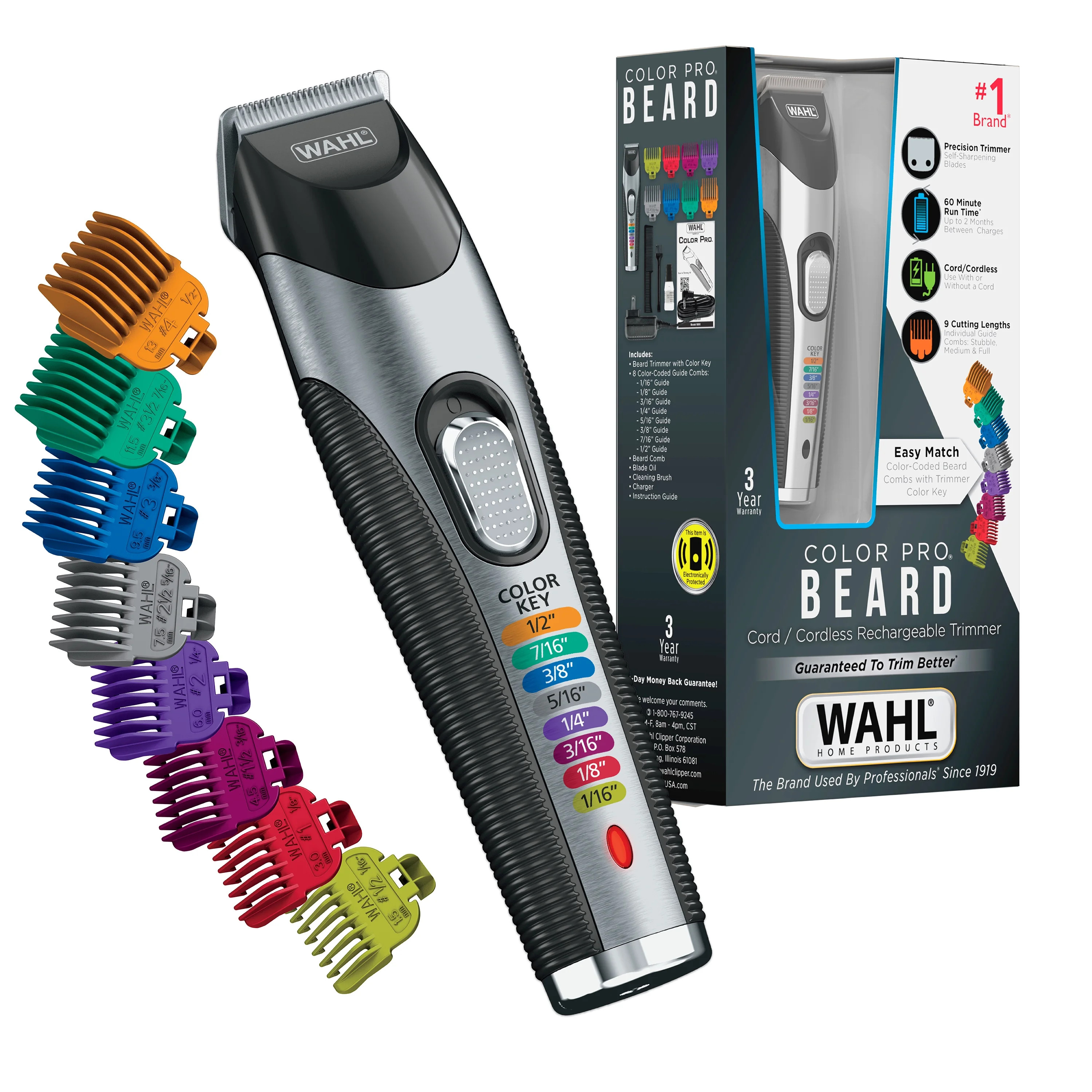 Wahl Color Pro Cord/Cordless Rechargeable Hair, Beard Trimmer for Men - 9891-100 | Walmart (US)
