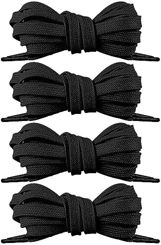 4 Pairs Black Shoe Laces, 5/16'' Flat Shoe Laces Wide Athletic Shoelaces for Sneakers Running Sho... | Amazon (CA)