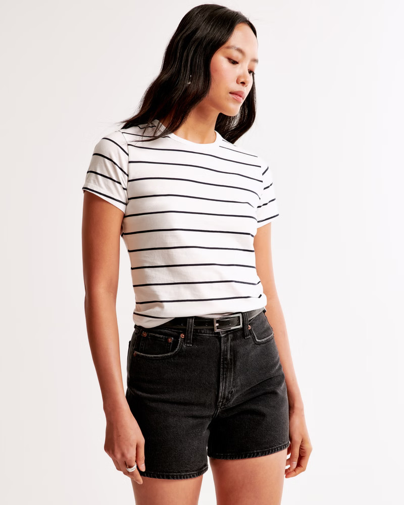Essential Polished Body-Skimming Tee | Abercrombie & Fitch (US)