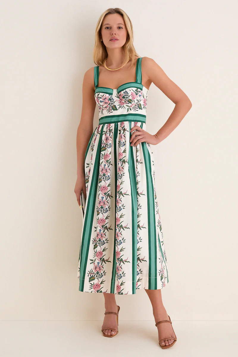 Belle Bouquet Stripe Cotton Maria Dress | Tuckernuck (US)