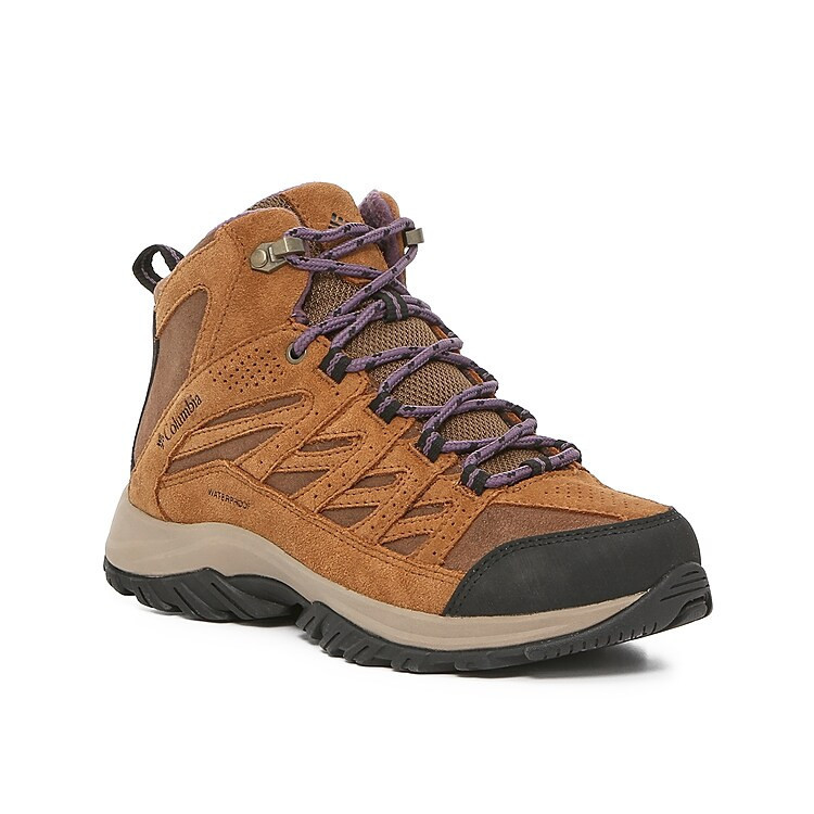 Columbia Crestwood Hiking Boot | Women's | Dark Brown/Tan/Purple | Size 11 | Boots | DSW
