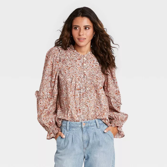 Women's Long Sleeve Ruffle Blouse - Universal Thread™ | Target