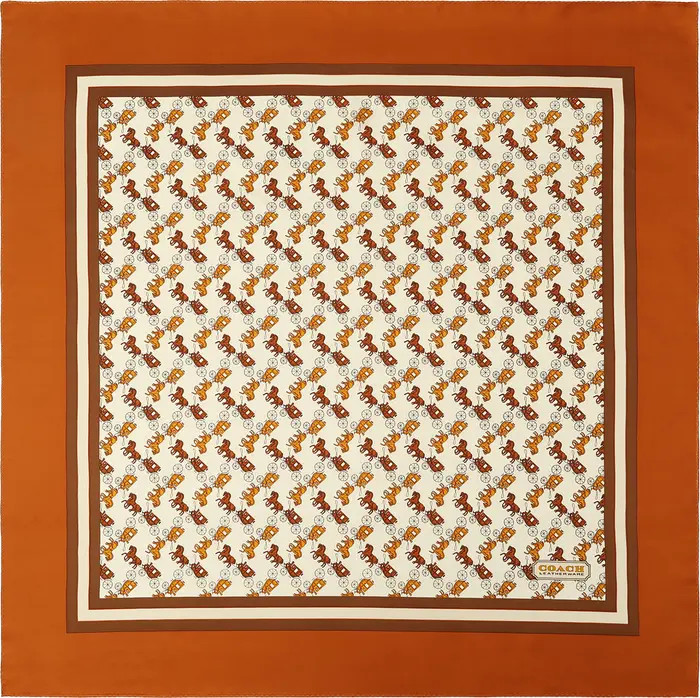 Horse & Carriage Print Silk Square Scarf | Nordstrom