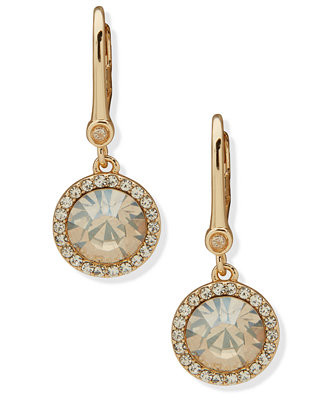 Glass Inlay Stone Gold-Tone Drop Earrings | Macy's