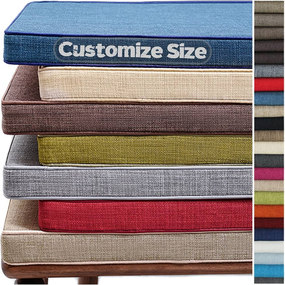 Custom Size Chair Pads, Bench Cushion, Bay Window Seat Cushion, seat Cushion for Indoor Outdoor P... | Amazon (CA)