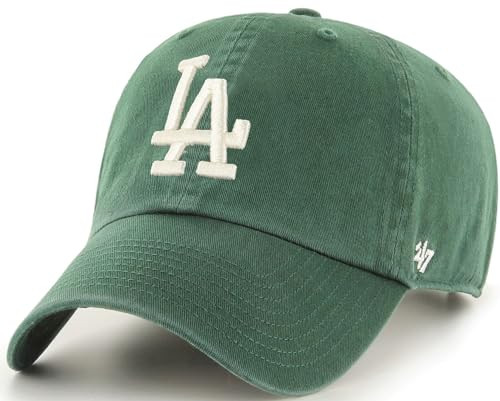 47 Los Angeles Dodgers Mens Womens Clean Up Adjustable Strapback Dark Green Hat with White Logo | Amazon (US)