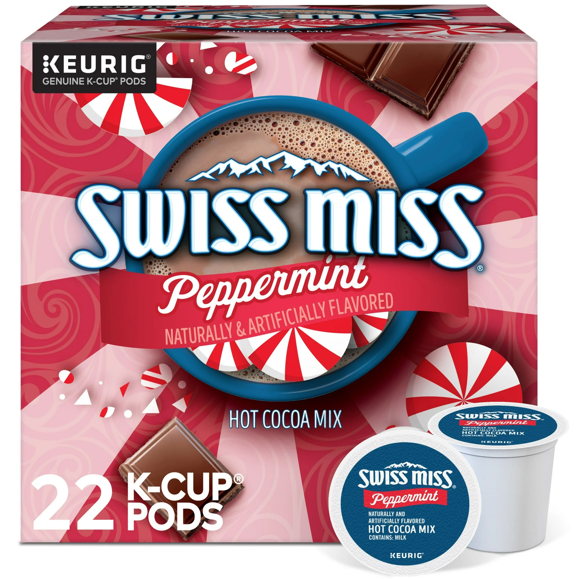 Swiss Miss, Peppermint Hot Cocoa K-Cup Coffee Pods, 22 Count | Walmart (US)