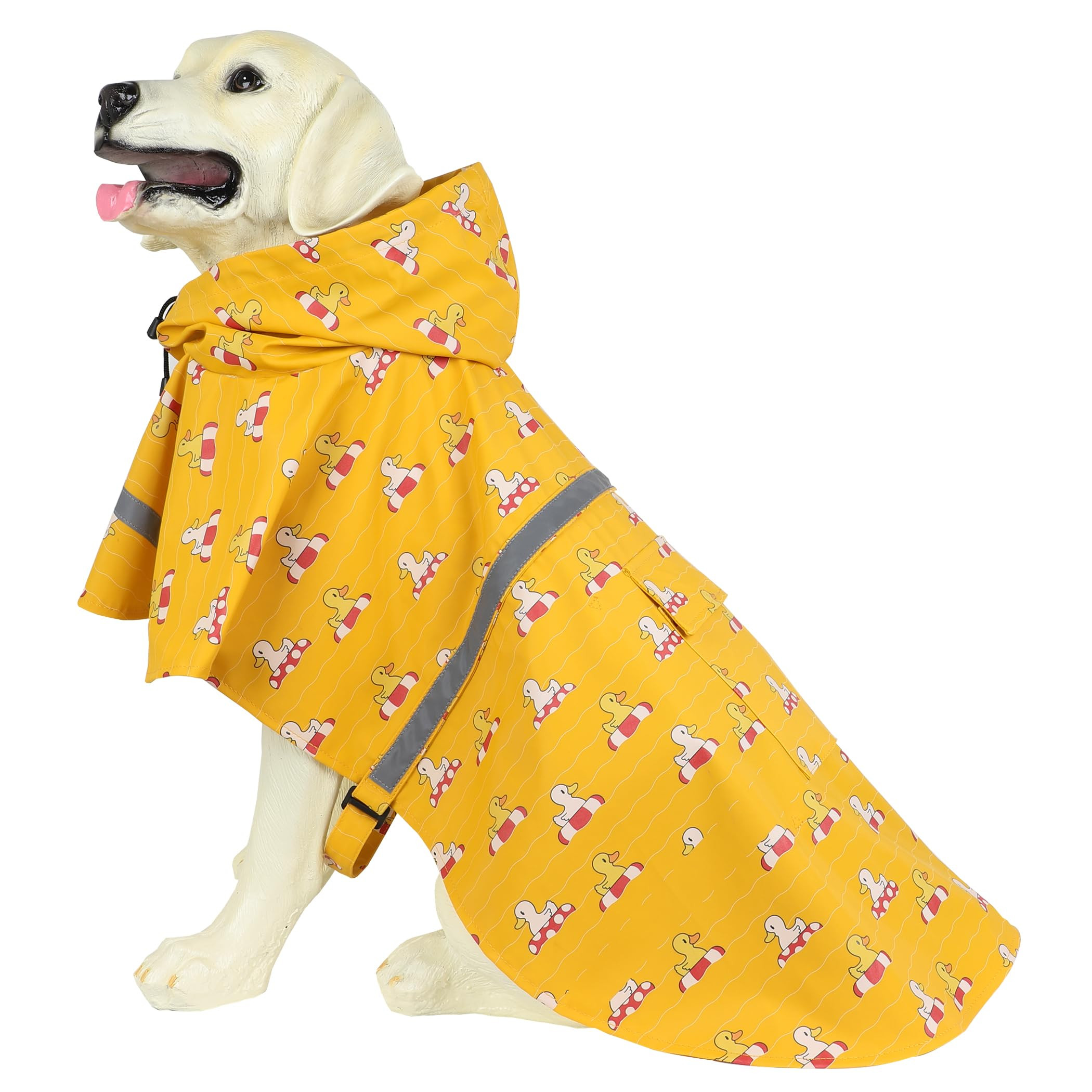 HAPEE Dog Raincoats for Large Dogs with Reflective Strip Hoodie,Rain Poncho Jacket for Dogs (E5-Y... | Amazon (US)