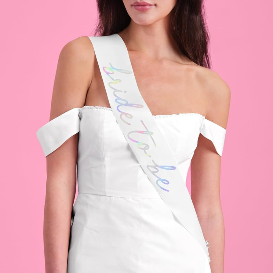 xo, Fetti Bachelorette Party Decorations Bride to Be Iridescent Sash | Classic Bridal Shower Gift... | Amazon (US)