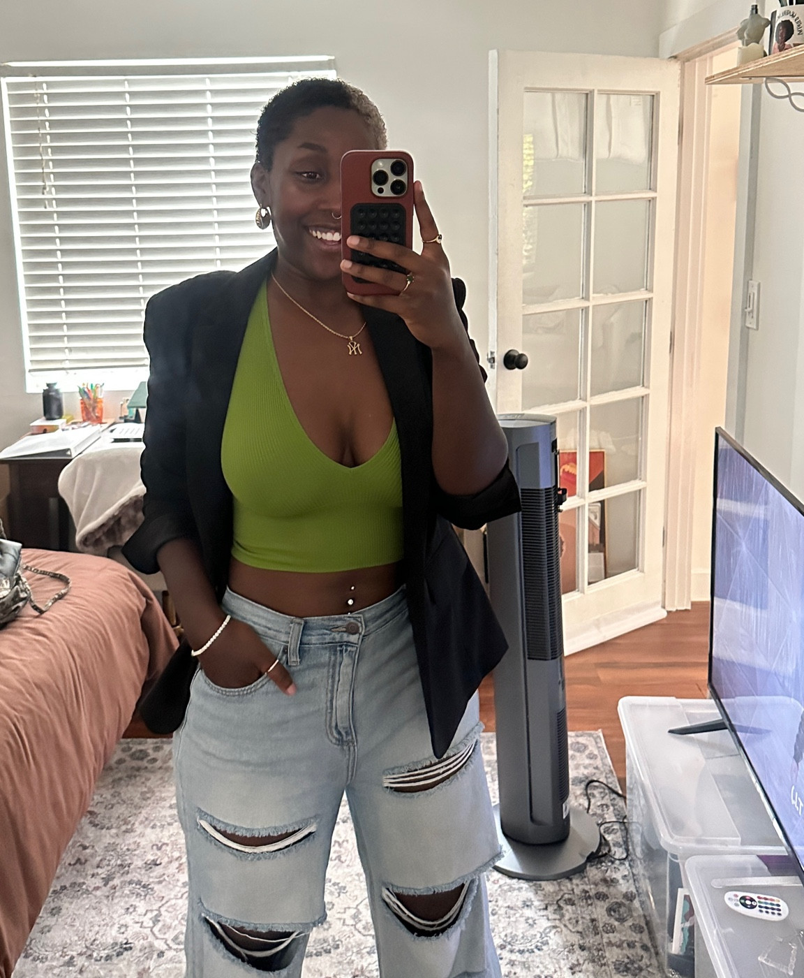 comfy & casual night out outfit! jeans are fashion nova, linking similar. yankee chain is from etsy, linking similar. 

#LTKunder50 #LTKunder100