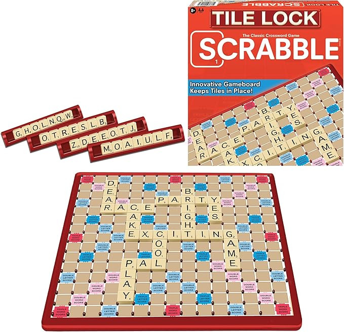Tile Lock Scrabble by Winning Moves Games USA, Innovative Gameboard Locks Tiles in Place, for 2 t... | Amazon (US)