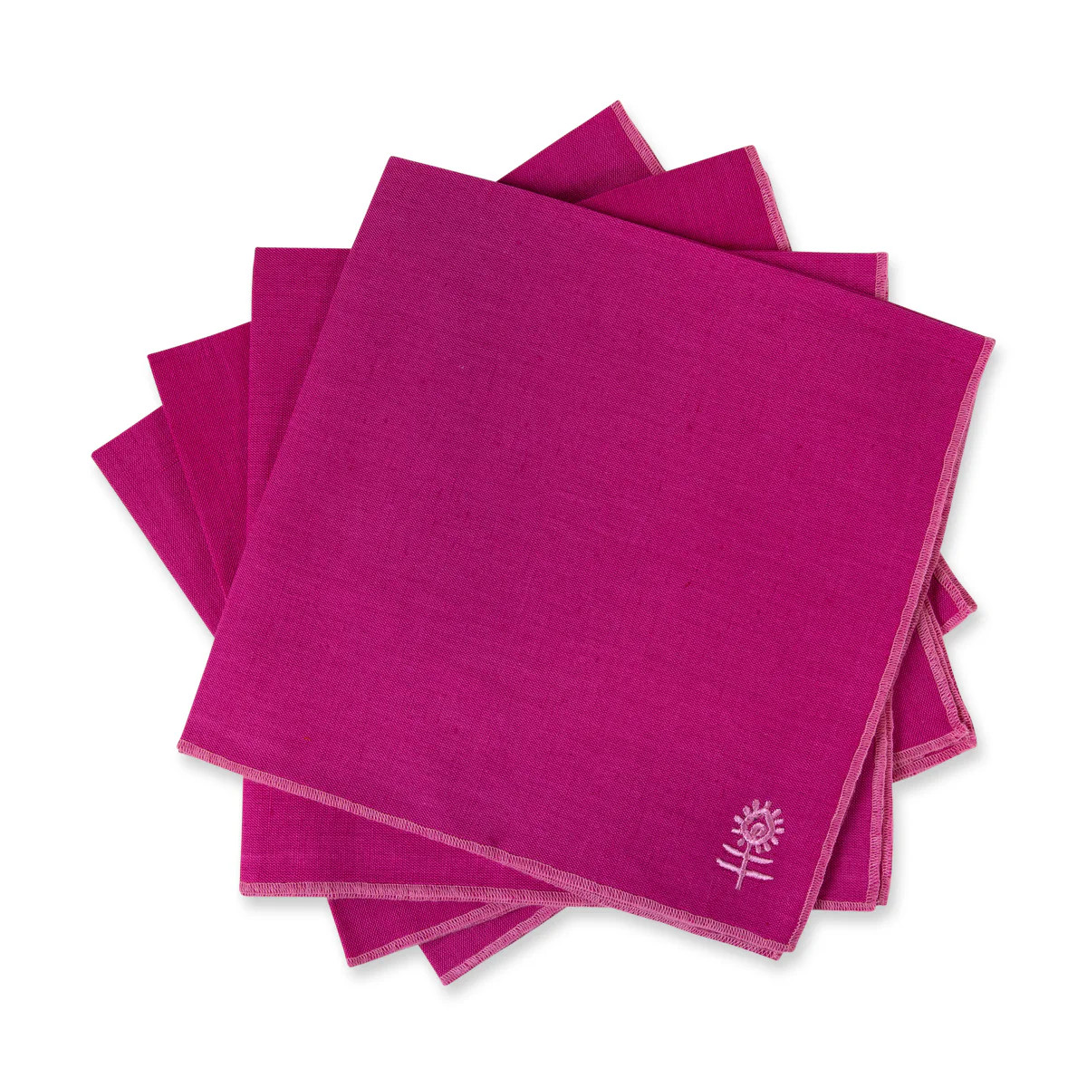 Furbish Studio - Icon Linen Napkin - Magenta & Pink | Furbish Studio