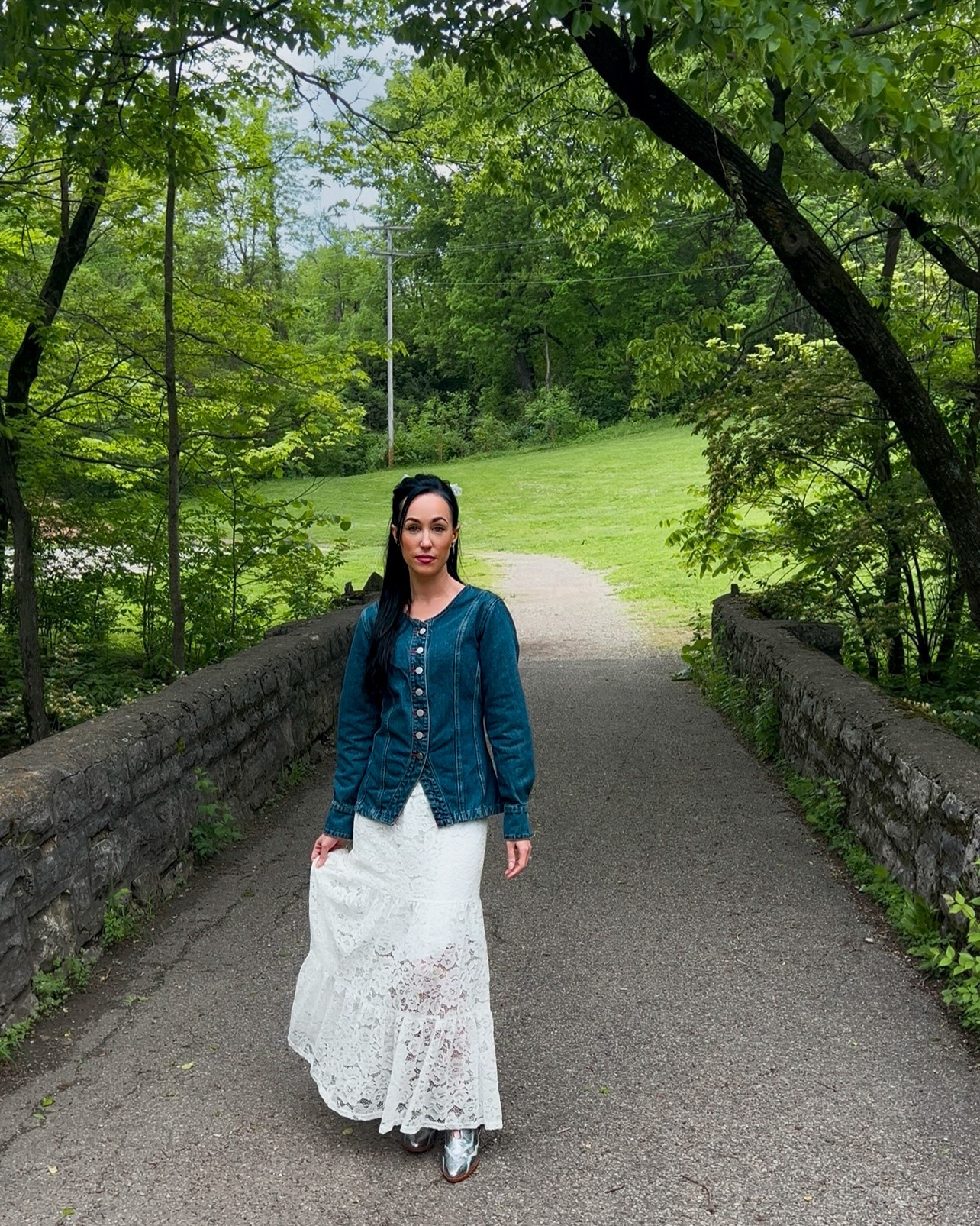 lace & metallics might not be the first combo that comes to mind, but i’m loving how they came together in this western/cottagecore aesthetic inspired outfit 🤍 i paired a lace maxi with a structured denim top to create contrast with texture, then elevated the look with my new @clarabarcello boots handcrafted in argentina with a brushed metallic finish that catches the light just right.

these boots are bold in the loveliest most wearable way. clara barcelo is a brand rooted in quality, character & craftsmanship. their designs feel just a little unexpected but still timeless (just like me) exactly the kind of piece you reach for when you want something different but still versatile.

if you’ve been eyeing metallic shoes but aren’t sure how to wear them day-to-day, or keep the look classy, here’s what i’ve learned:
stick to a muted shine, pair with natural fabrics like lace or cotton, and keep the silhouette balanced. this look mixes softness with edge, & the boots add that statement that makes the outfit feel finished.

styling tip: metallics don’t have to be loud. think of them as a texture rather than a trend. they can elevate your neutrals & bring a little dimension to your everyday looks.

do you have a standout piece in your closet that you’re not sure how to style? let’s chat in the comments. i’d love to help you make it feel more wearable 🤍 