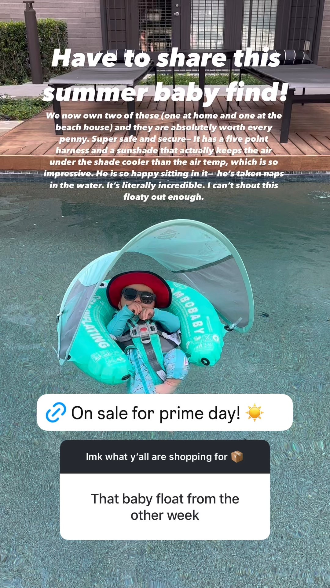The best baby float to enjoy the ocean and pool this summer!! On sale now for prime day 📦

#LTKBaby #LTKSaleAlert