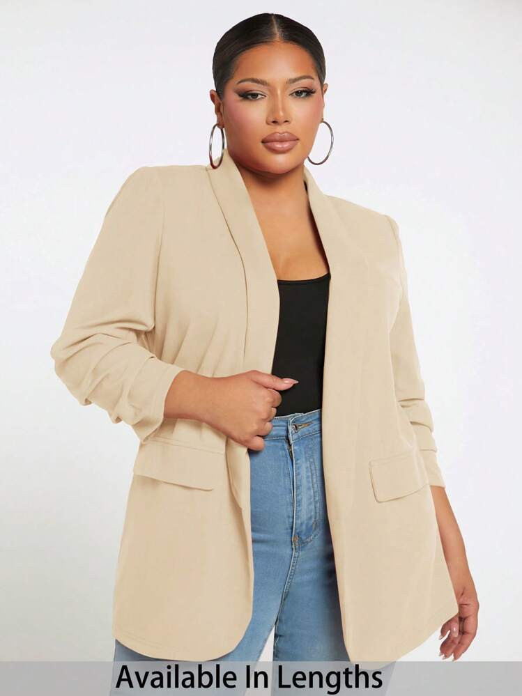 Cowl Neck shawl Blazer  | SHEIN
