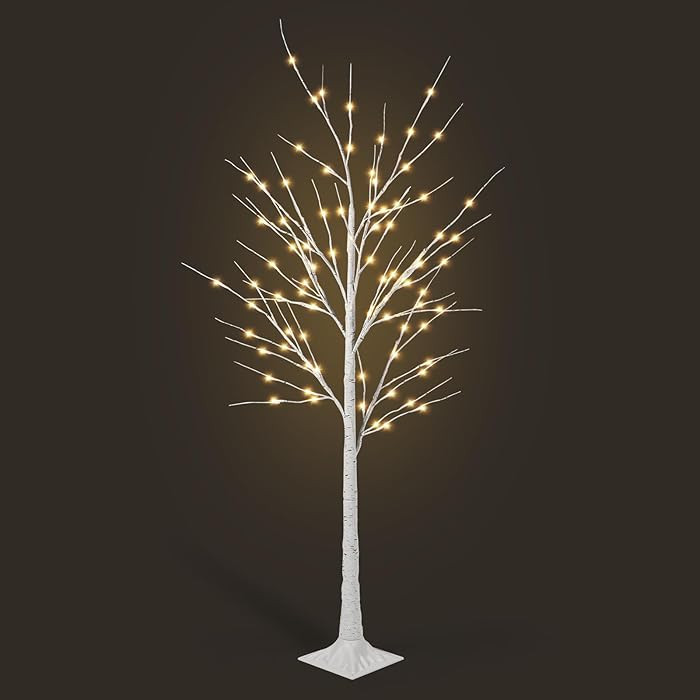 6FT Lighted Birch Tree, Birch Tree with Fairy Lights, Warm White Christmas Decorations for Home B... | Amazon (US)