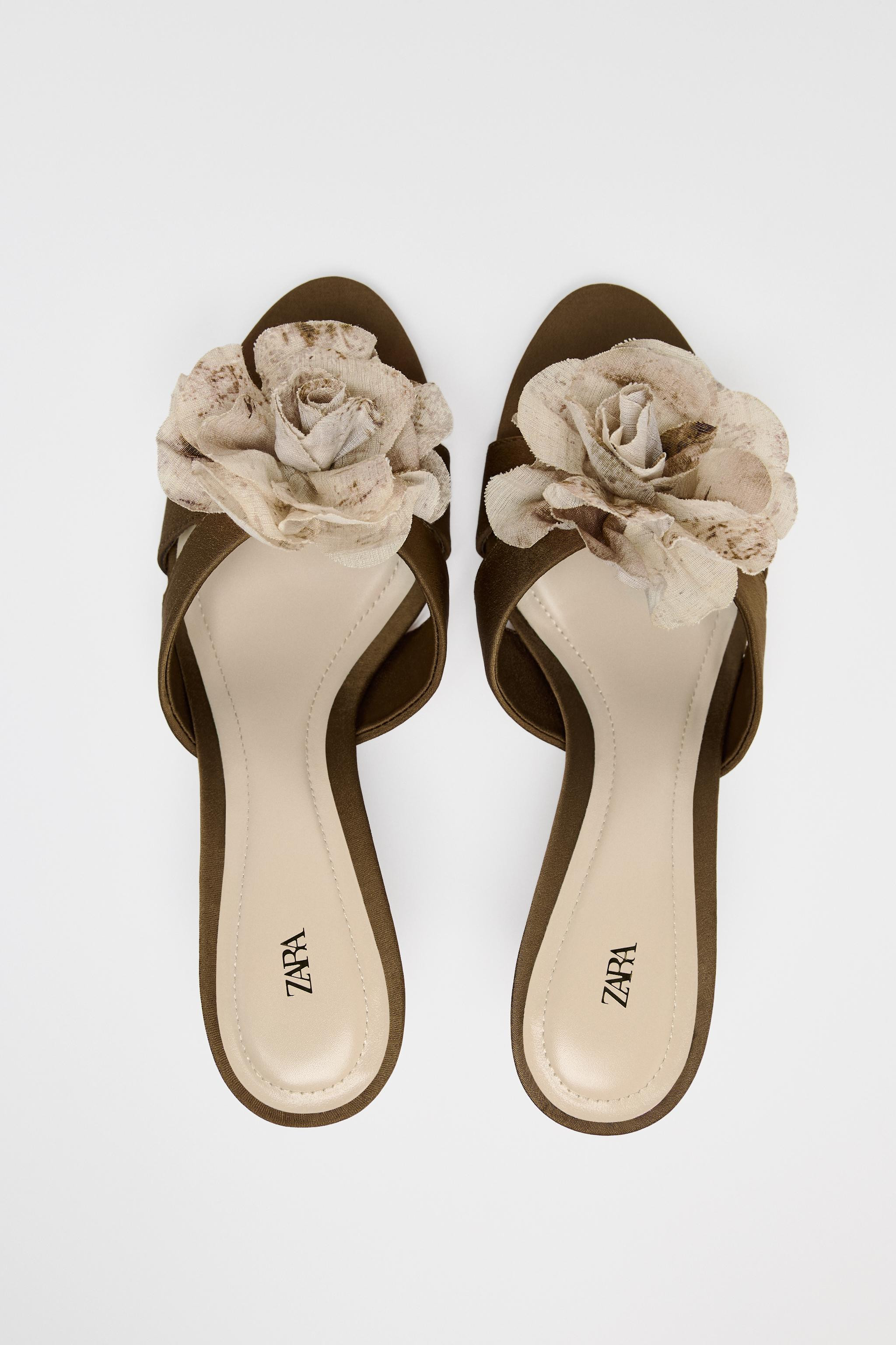 FLORAL HEELED SANDALS | Zara US