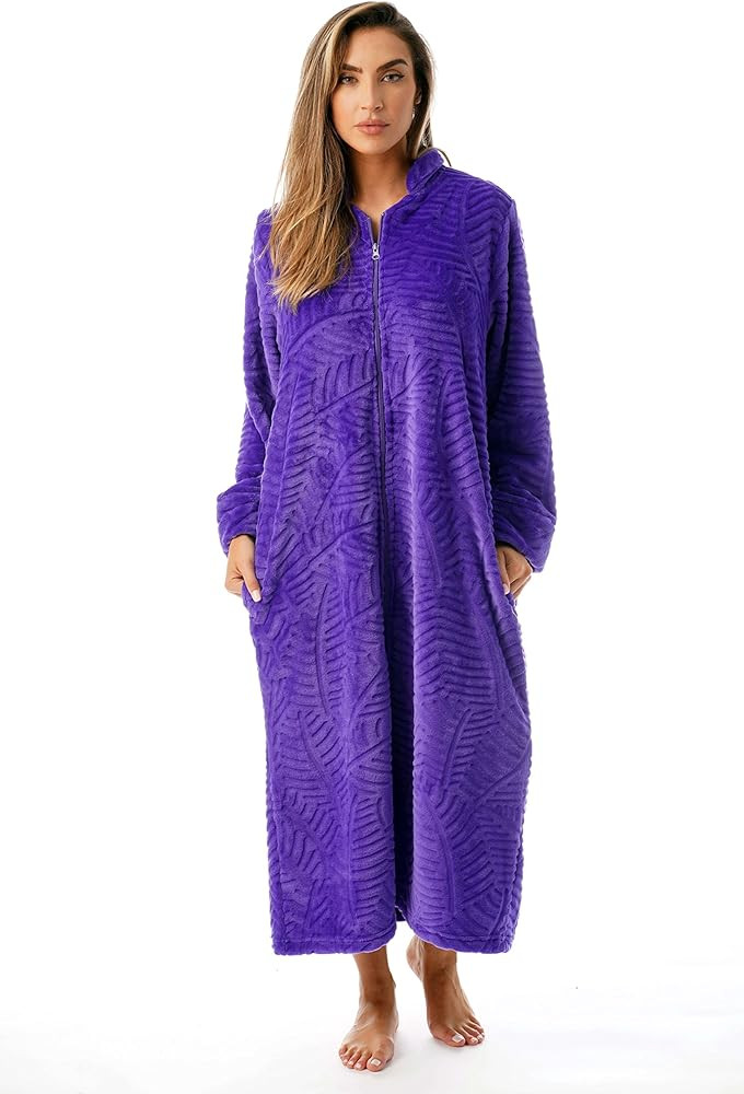 Just Love Plush Zipper Lounger Solid Robe | Amazon (US)