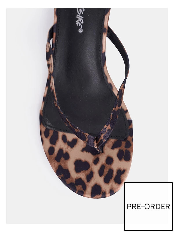 Public Desire Evermore Toe Post Kitten Heel - Leopard | Very (UK)