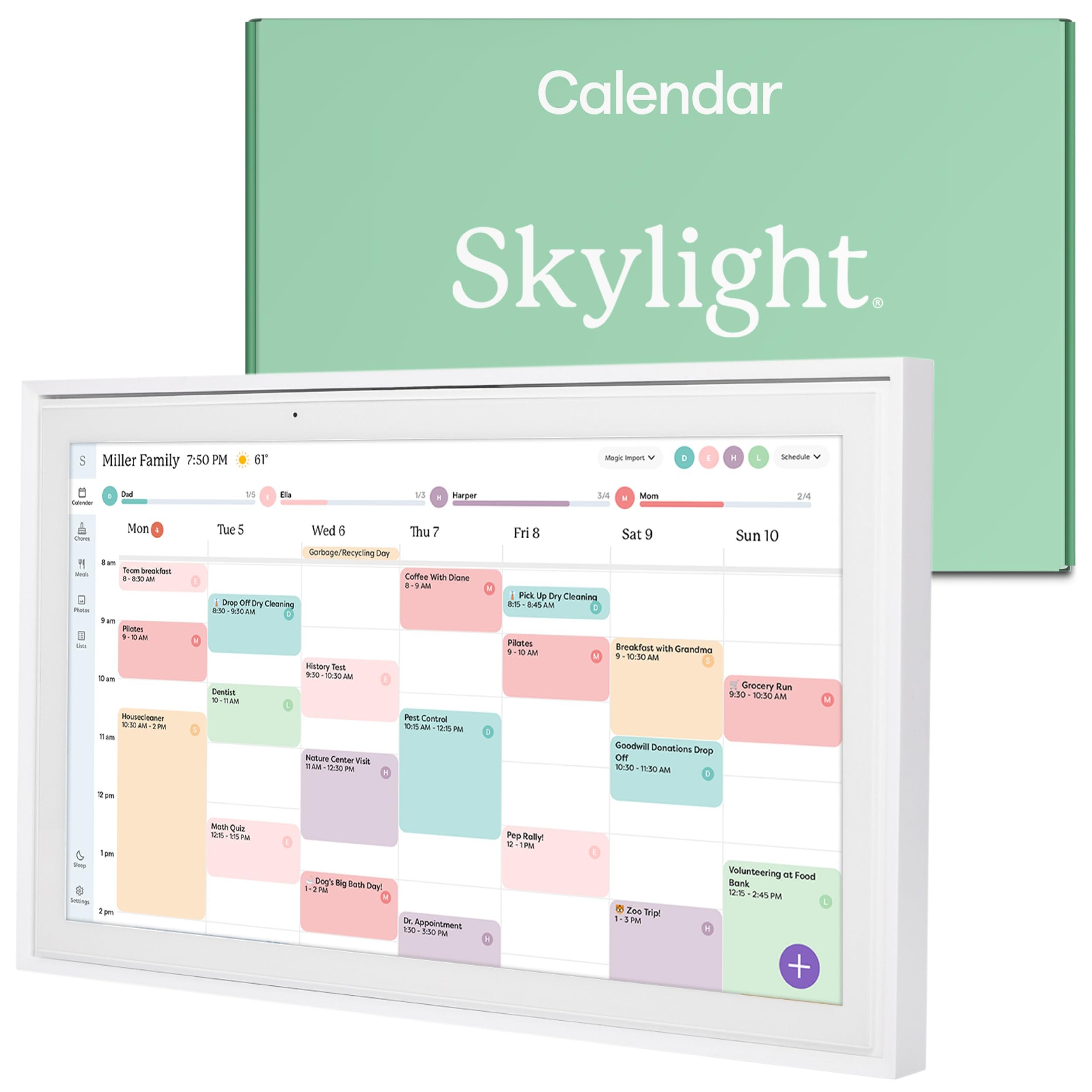Skylight Calendar: 15-inch Wall Planner Digital Calendar & Chore Chart, Smart Touchscreen Interac... | Amazon (US)