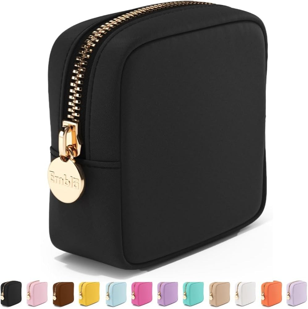 Embla Makeup Bag Travel Cosmetics Pouch and Toiletry Bag, Nylon Zipper Pouch Purse, Cute Make Up ... | Amazon (US)