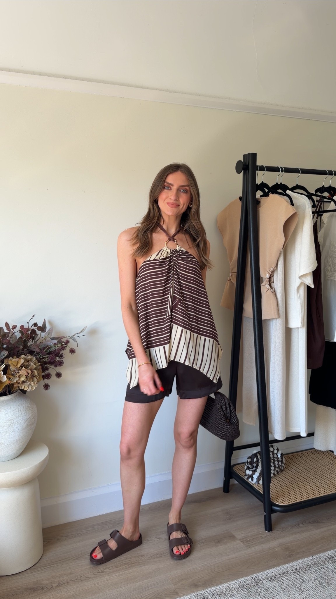 Zara holiday outfit inspiration 
Small in the top
XS in the brown satin shorts
Zara brown raffia bag
Birkenstock sandals 



#LTKspring #LTKsummer #LTKuk