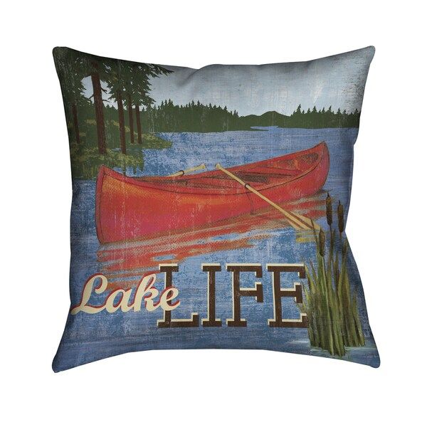 Laural Home Lake Life Polyester 18-inch Decorative Pillow | Bed Bath & Beyond
