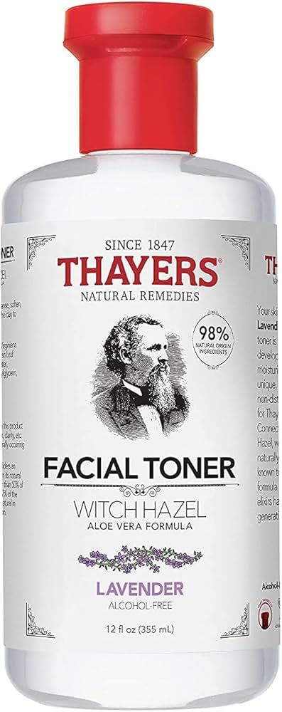 THAYERS Alcohol-Free, Hydrating Lavender Witch Hazel Facial Toner with Aloe Vera Formula, 12 oz | Amazon (US)
