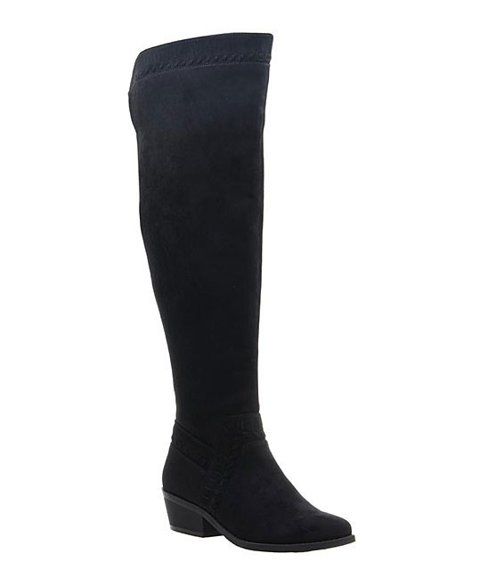 MADELiNE Girl Women's Casual boots BLACK - Black Luster Over-the-Knee Boot - Women | Zulily