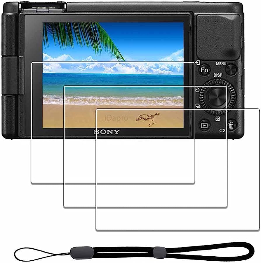 Screen Protector for Sony ZV-1 ZV1 & Hand Lanyard [3+1 Pack] ，iDaPro Tempered Glass Easy Instal... | Amazon (US)