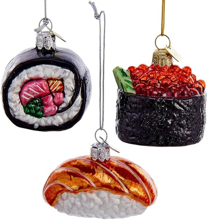Noble Gems™ Sushi Glass Ornaments, 3 Assorted,Christmas | Amazon (US)