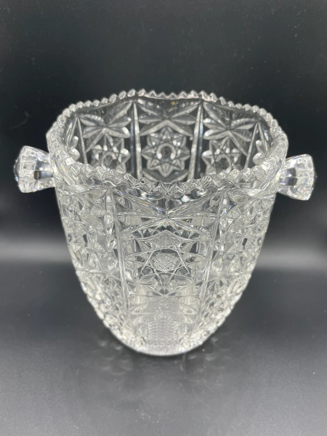 Vintage American Glass Ice Bucket With Hobnail Handles, Hobstar & Diamonds Intricate Patterns, Ex... | Etsy (US)