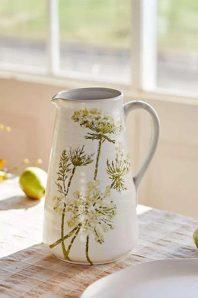 Queen Annes Lace Ceramic Pitcher | Anthropologie (US)