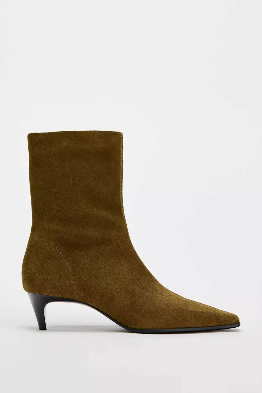 Suede boot | Zara UK