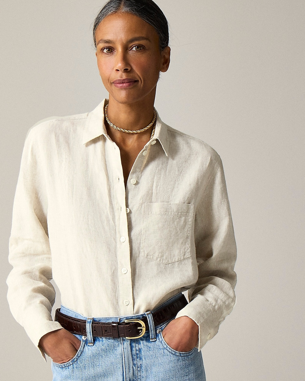 Garçon classic button-up shirt in Baird McNutt Irish linen | J. Crew US