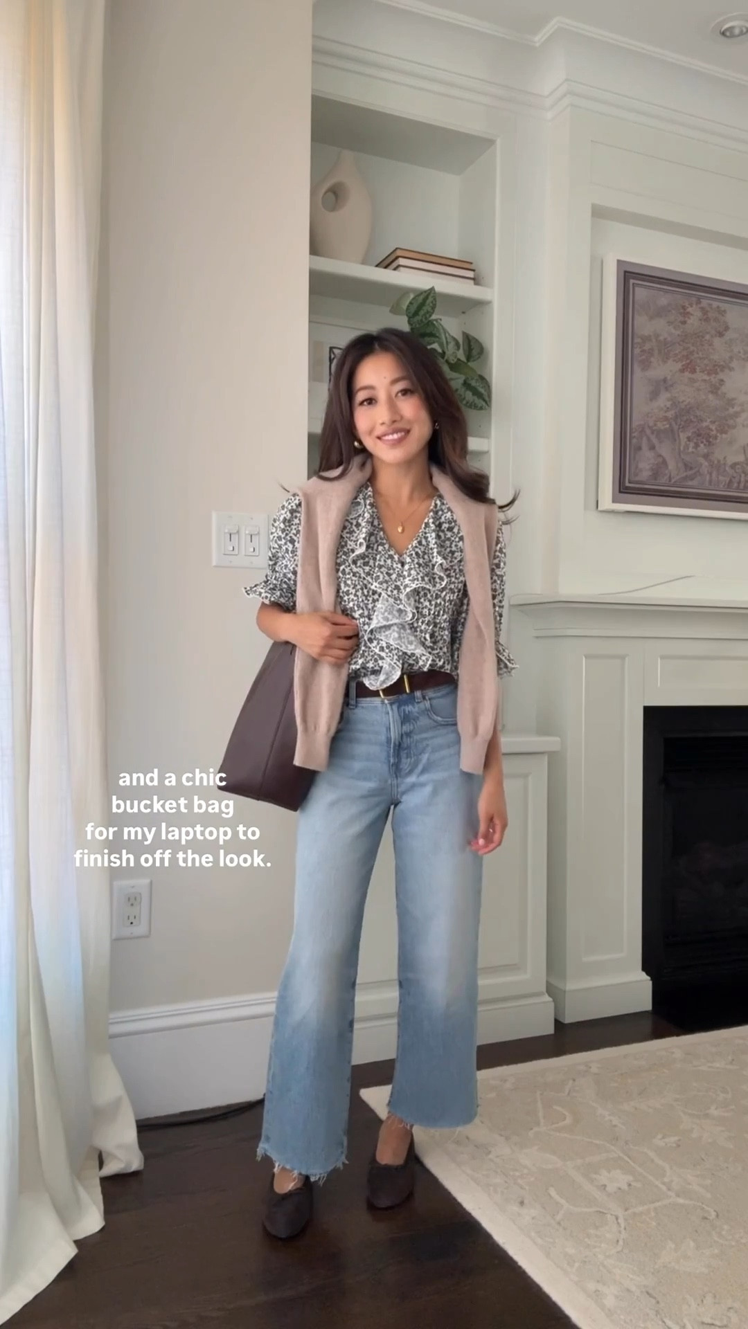 Easy outfit idea with fall floral 

• intro: Varley super soft green lounge set XXs, on sale 

• Madewell floral top xxs , exact and similar pretty options linked 

• jeans: Madewell perfect vintage wide crop jeans size 24 petite. A longtime favorite Jean with a touch of stretch 

• cream pants: Jcrew corduroy pants 24 regular, not petite. Waist runs a little big. Regular Length is perfect for flats and sneakers on me.

• Madewell drawstring suede bag

• brick red pants: Colette corduroy pants by Maeve 24 petite fits perfectly 

• navy trousers: Aritzia effortless pants size 0 short, runs a little long

• Madewell flats 5.5. I am usually in between 5 to 5.5 and take the bigger half 

• Madewell belt xxs

• Madewell bucket tote fits my laptop easily 

• retro oval sunglassess

Fall mom outfit, easy jeans style, smart casual workwear, office looks 

#LTKFallSale 

#LTKWorkwear #LTKPetite