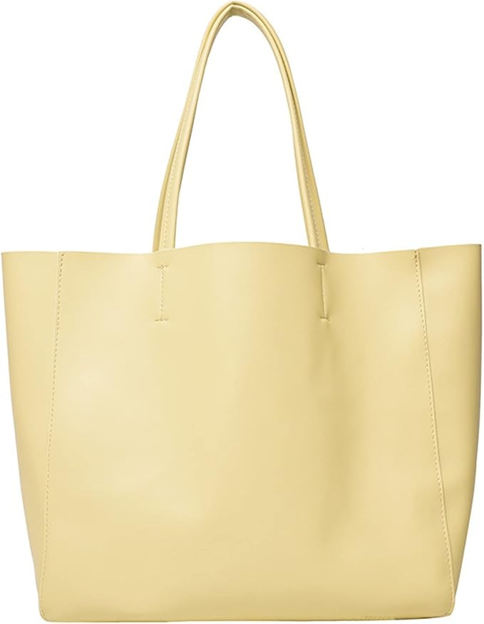 Shoulder Bags Fashion Female Tote Bag, Large-Capacity Shoulder Bag, PU Soft Leather Bag, Double S... | Amazon (US)