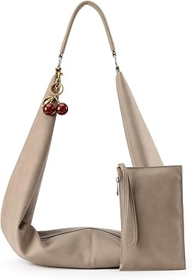 Slouchy Hobo Bags for Women Soft Vegan Leather Sling Bag Designer Shoulder Purses Top Handle Hand... | Amazon (US)
