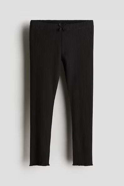 H & M - Legging en coton côtelé - Noir | H&M (FR, IT, ES, PT, BE)
