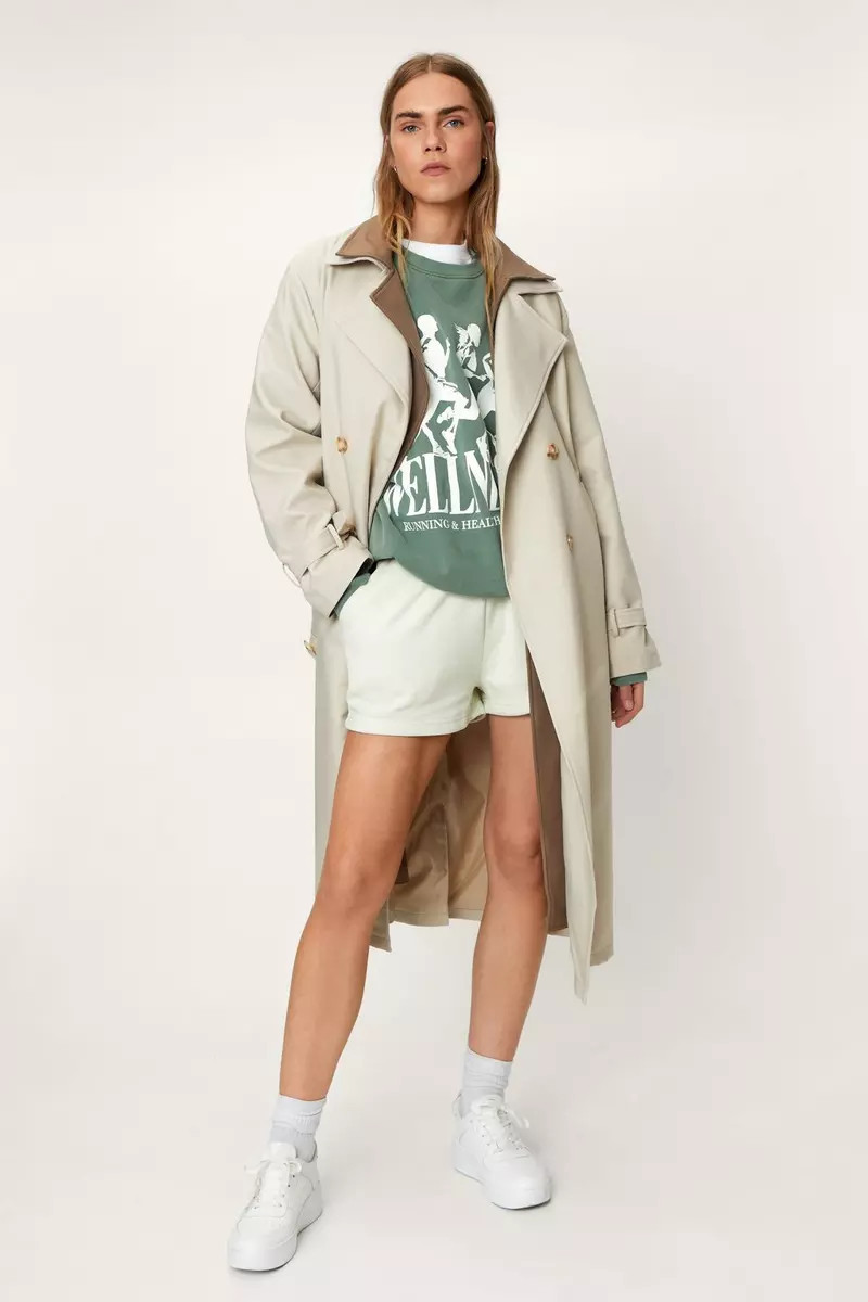 Colourblock Collar Trench Coat | Debenhams UK
