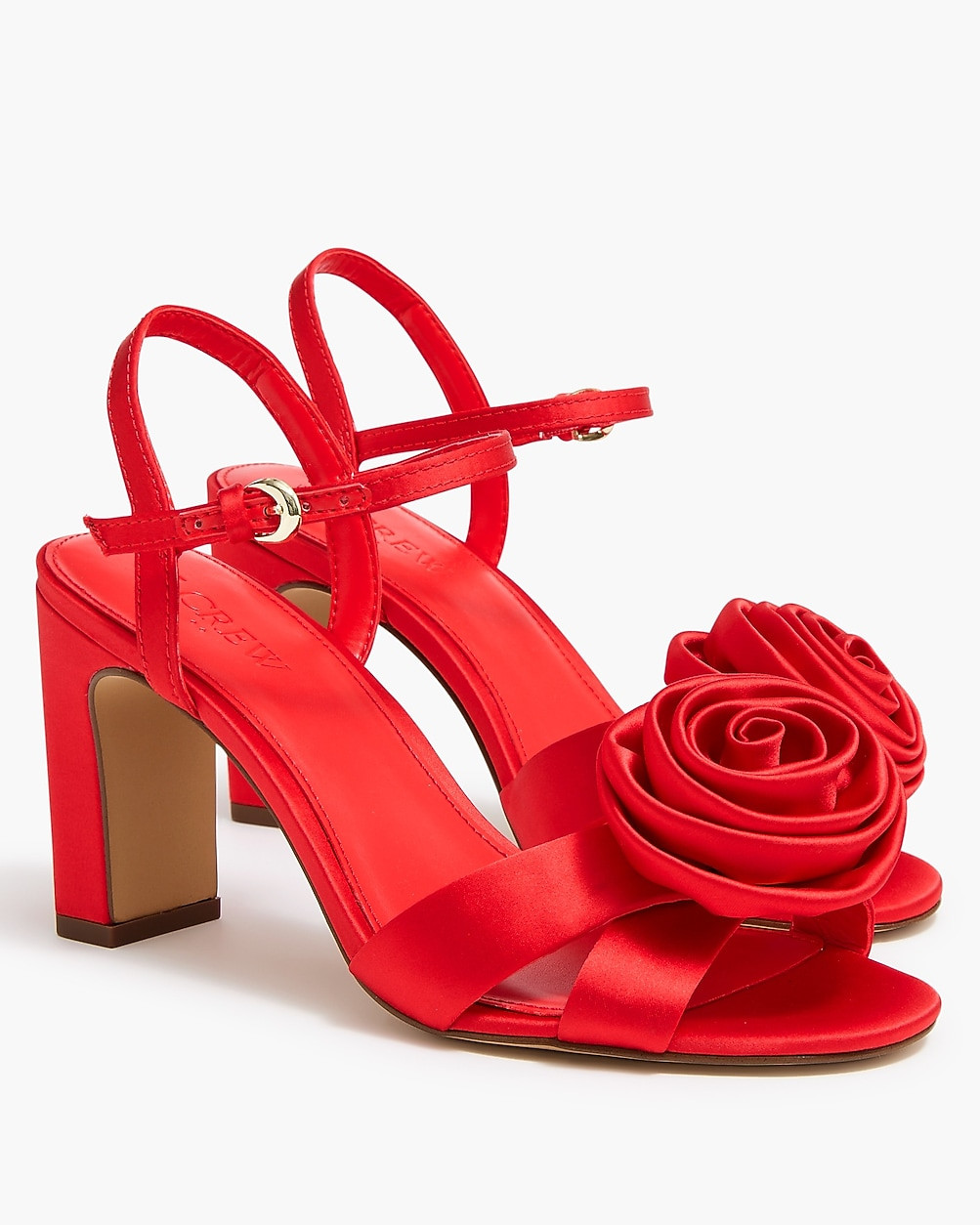 Satin rosette heels | J.Crew Factory