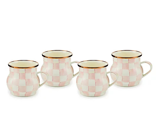 MacKenzie- Childs Set of 4 Enamel Mugs | QVC