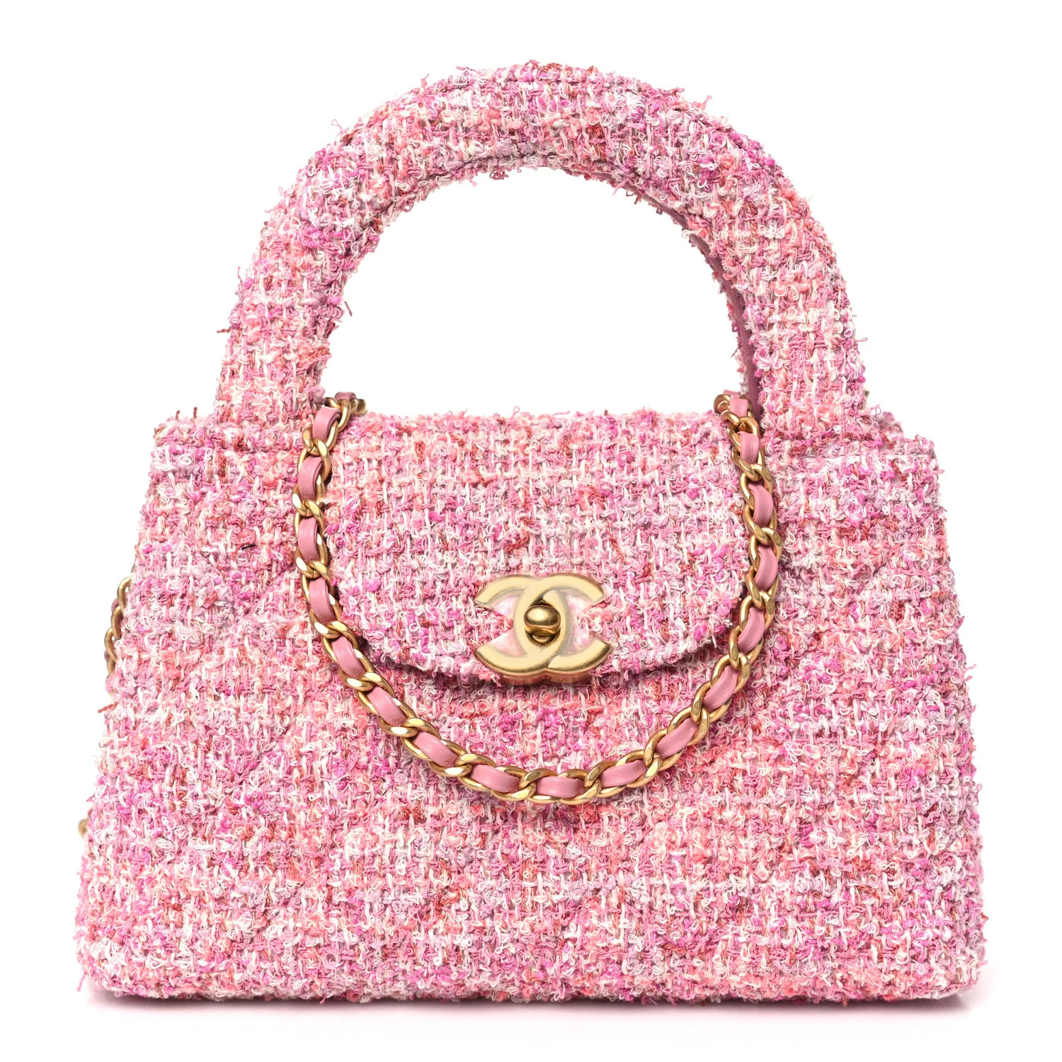 Tweed Quilted Nano Kelly Shopper Pink | FASHIONPHILE (US)