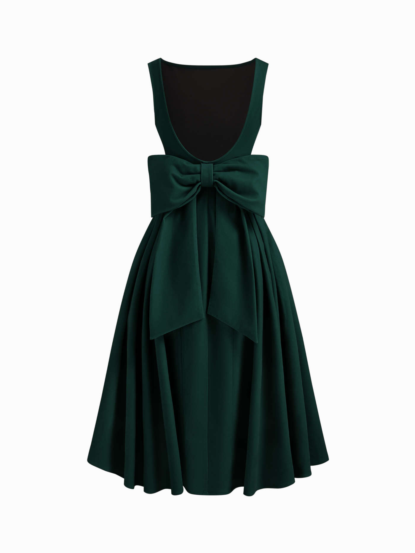 Velvet Velvet Boat Neck Bowknot Backless Midi Dress For Party/Clubbing | Cider
