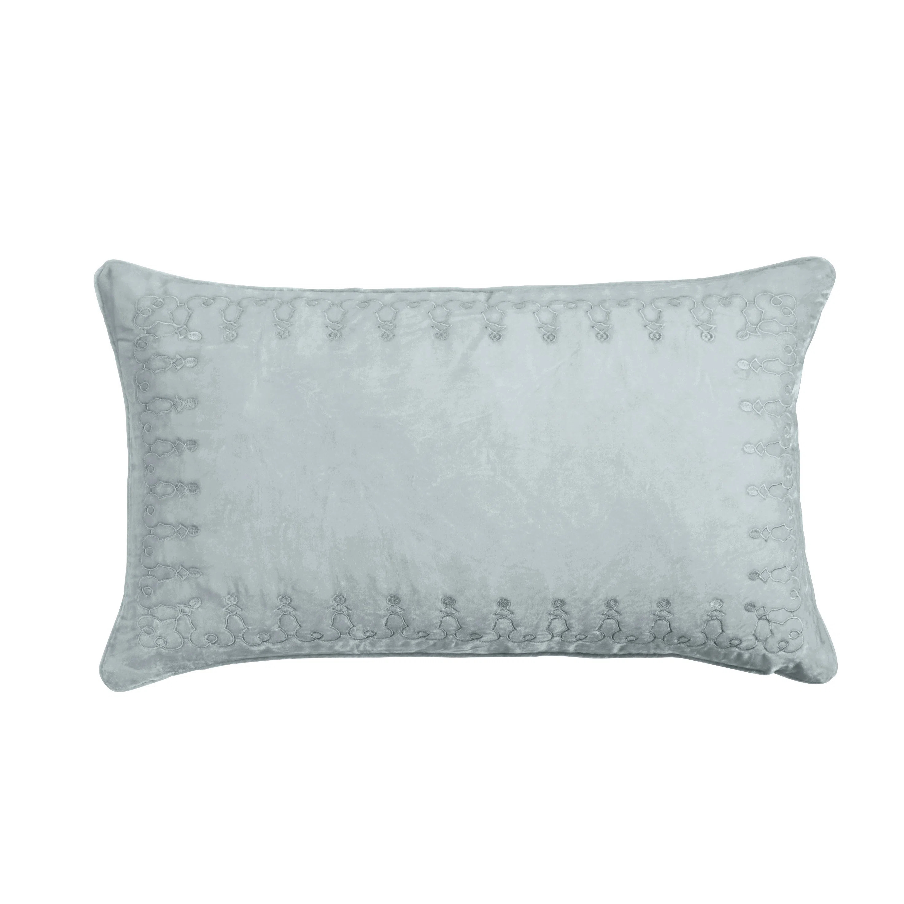 Stella Faux Silk Velvet Embroidered Romantic Western 14x24 inch Lumbar Pillow | Wayfair North America