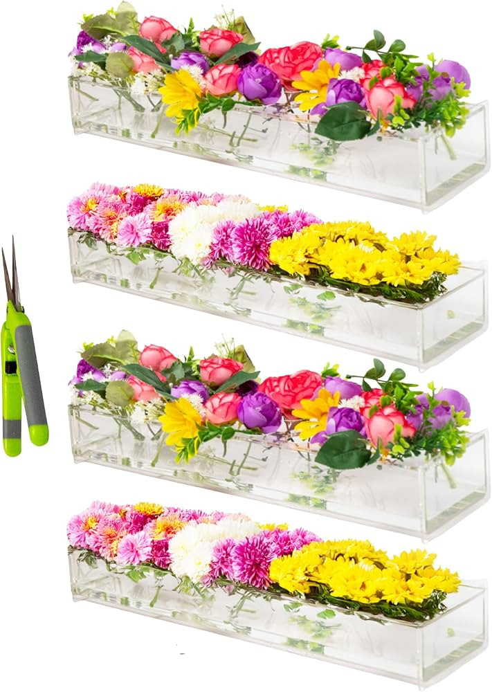 4Pcs Ultra Premium Plastic Vases for Flowers, Flower Arrangement Holder, Dining Table Decor Cente... | Amazon (US)